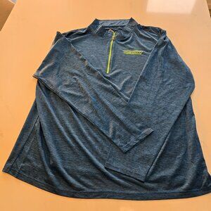 Siver Tech Keylime Cove Long Sleeve 3/4 Zip Dri Fit Running Top Blue Large